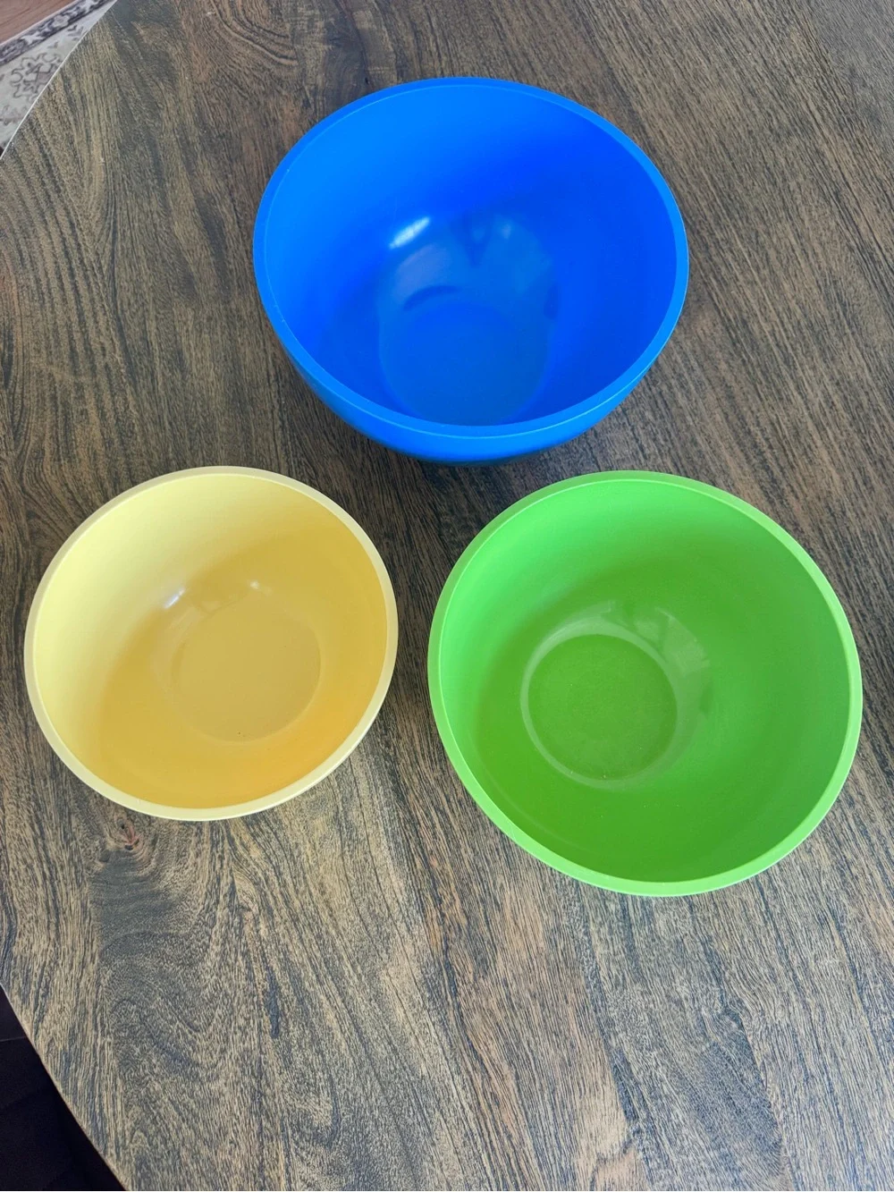 Zak Designs Crate & Barrel Melamine Nesting Bowls Set Blue Green Yellow